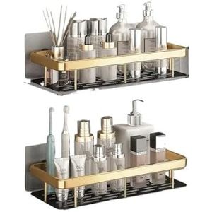 THEDAYBABY Aluminium plank badkamer opbergrek wandmontage cosmetische opbergrek geschikt voor badkamer item opslag (MULTI)