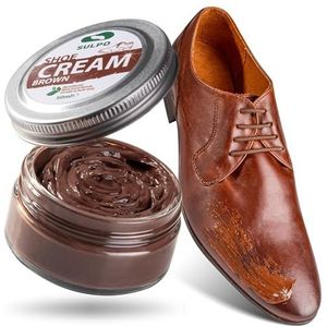 SULPO Shoe Polish Bruin - Schoencrème - Schoenpoets - Lederpoets - Lederbalsem glad leer - Op waterbasis - Opfrissende kleur - Lederverzorging - Echt en imitatieleer - 50ml