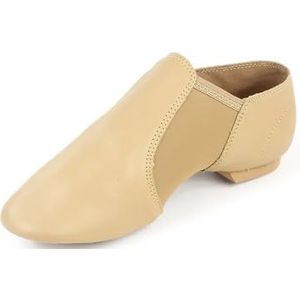 Echt Lederen Jazz Dansschoenen Kinderen Schoenen voor Mannen en Vrouwen Salsa Dansschoenen Neo Arch Slip On Jazz Schoenen Ballet Buik, Kaki, 30 EU