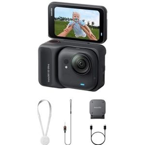 Insta360 GO Ultra Pack standaard middernachtzwart zonder geheugenkaart - 4K handsfree camera, ultralicht en draagbaar, FlowState stabilisatie, piekprestaties bij weinig licht