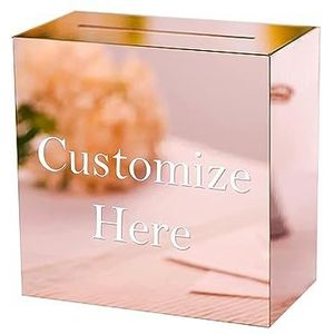 Grote Acryl Kaartdoos DIY voor Baby Shower Verjaardag Douche Feestbenodigdheden rose Aureaat, Rose Goud, 24x12x24 cm