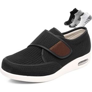 Diabetische Schoenen - Antislip Heren Wandelschoenen - Noir - Verstelbaar - Bredere Pasvorm