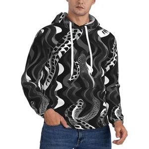 OAZCVBNN Zwart Wit Slangenhuid Patroon Print Unisex Fashion Hooded Pullover Casual Wear Voor Openluchtactiviteiten En Camping, Zwart, S