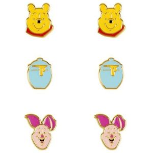 Disney - Winnie The Pooh - Oorbel Set - Geel Roze Blauw - Messing