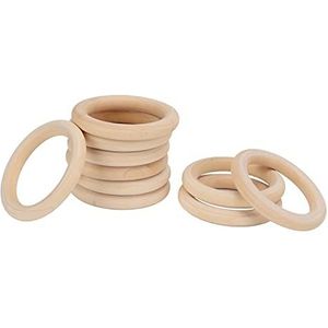 10 stks Gladde Houten Ring 7 cm Natuurlijke Hout Kleur Onvoltooide Houten Ringen voor DIY Ringen Oorbellen Armbanden Sieraden Hanger Connectors