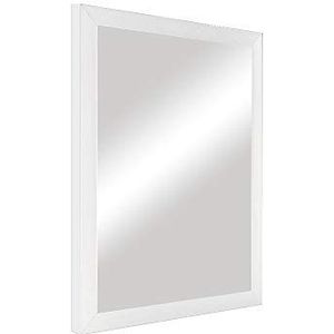 DRULINE Wandspiegel - spiegel - badkamerspiegel - decoratieve spiegel - gangspiegel - kunststof mat wit - B/H ca. 30 x 40 cm (spiegeloppervlak) - ophanging in portret- en landschapsformaat mogelijk