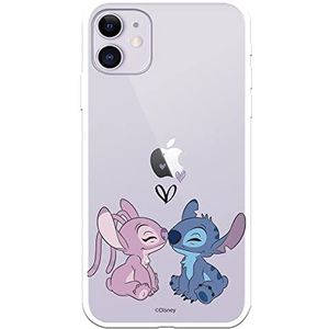 Beschermhoes voor iPhone 11, officiële Lilo & Stitch, Engel & Stitch, ter bescherming van je mobiele telefoon, flexibele siliconen, met officiële Disney-licentie