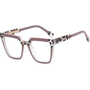 Nepbrillen, Vierkante Cat Eye Retro Brilmonturen Multicolor(Dark Coffee Color)
