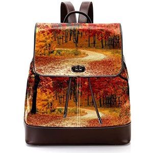 Herfst herfst oranje natuur gepersonaliseerde schooltassen boekentassen voor tiener, Meerkleurig, 27x12.3x32cm, Rugzak Rugzakken