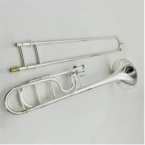 Tenor Bb/F Toon Trombone Geel Messing Verzilverd Professioneel Spelende Trombone-instrumenten Trombone Kit