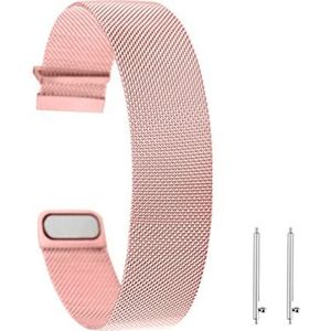 ENICEN Universele vervanging horlogeband 18/20 / 22mm platte hoofd Milanese riem roestvrijstalen magnetische pasvorm for Samsung Galaxy Huawei horloges (Color : Pink, Size : 18mm)