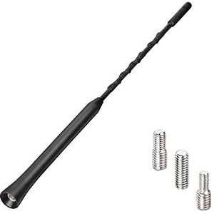 H77S Autoantenne 28 cm – FM/DAB autoradio, dakantenne, universele auto-staafantenne met 16 V schroefdraadadapters M4, M5, M6 voor autoradio
