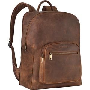STILORD 'Grant' Rugzak met Laptop Compartiment Leer - Business Backpack voor Werk Kantoor Uni - Grote Laptop Tugzak 15 inch - Trolley bevestigbaar - Vintage Leder, Kleur:torino - bruin
