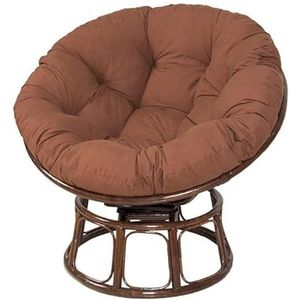 Papasan Ronde Stoelkussens, Zacht Dik Papasan Fauteuilkussen Rotan Fauteuilkussen for Buiten Tuin, Balkon en Woonkamer(Brown,40x40CM)