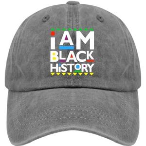 TKPA MOL Baseball Cap I Am Black Geschiedenis Trucker Caps voor Vrouwen Vintage Gewassen Denim Verstelbare, Pigment Grijs, Eén Maat