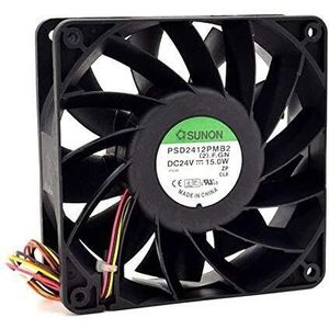 For - 3800 RPM, 170 CFM, 5-Wire Design PSD2412PMB2 24V 15W 120mm High Airflow Double Ball Bearing Fan LMNCBVYA