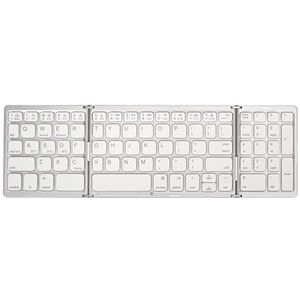 Draadloos Toetsenbord, Schaartoetsen Draadloos Opvouwbaar Toetsenbord Lang Uithoudingsvermogen Stille Tri-fold voor Tablet (Zilverachtig wit)