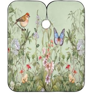 Salon Cape Lente Bloemen & Vogels Kapper Cape Verstelbare Kappers Jurk Premium Kappers Cape Voor Thuis Kapper Accessoires Kappers 140x168cm