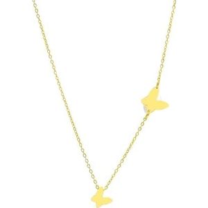 Rvs Kettingen Delicate Vlinder Hanger Ketting Mode Ketting for Vrouwen Sieraden Luxe Meisje Sleutelbeen Party Geschenken (Color : 45cm_Gold)