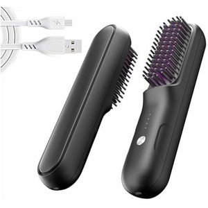 Brusho Hair Pro Draadloos, Brusheo Draagbare Stijltang Mini Ionische Hot Kam Stijltang for Vrouwen for Droog Haar Krullend Haar