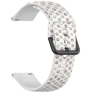 RYANUKA Compatibel met Ticwatch Pro 3 Ultra GPS/Pro 3 GPS/Pro 4G LTE / E2 / S2 (doodle Brown Paw Print) 22 mm zachte siliconen sportband armband band, Siliconen, Geen edelsteen