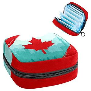 Maandverband Opbergtas, Periode Kit Bag voor school, Menstruatie Cup Pouch, Maandverband Pads Organizer Bag, Canada Day Maple Leaf