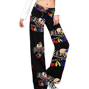 I Love Someone With Autisme Damesbroek Casual Broek Elastische Taille Lounge Broek Lange Yoga Broek Rechte Pijpen