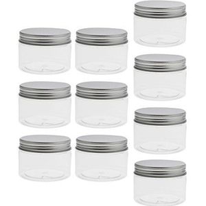 10x Plastic blikken pot pot container reis make-up fles 30-120ML - helder 100ml - 120ml helder