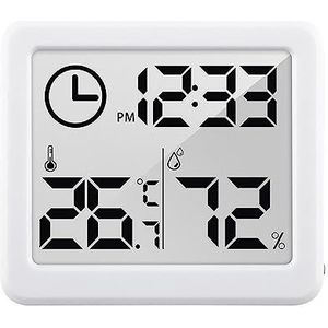 Smart Home - Digitale Thermometer Hygrometer - Wit - LCD Wandklok