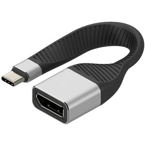 TECHLY 367942 korte platte kabel USB-C™ mannelijk naar displayport bus FPC 13,1 cm zwart