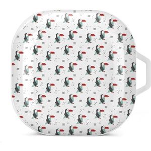 Toucan papegaai pinguïn vogels oordopjes hoesje compatibel met Samsung hard shell beschermhoes wit stijl