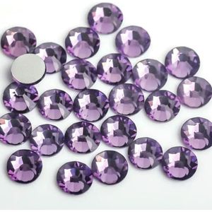 Lichtroze/Roos/Fuchsia/Roos Glazen 3D Nail Art Strass Steentjes SS3~SS34 Kristallen Nagels Non HotFix Decoraties-Violet-SS3 1440 stuks