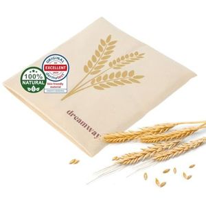 Dreamway - Magnetronwarmtekussen 21 x 21 cm - tarwezaden - droge warmwaterkruik voor nek-, buik- en rugpijn - wasbare katoenen hoes - natuurlijk alternatief zonder water