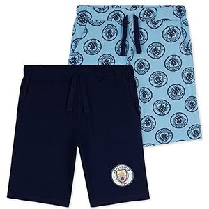 Manchester City F.C. Jongens Shorts, 2-Pack Katoenen Shorts, Man City Cadeaus voor jongens