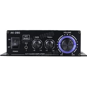 Versterker, Audio Versterkers for Auto Thuis Bass 2.0 Kanaals Hifi Geluidsversterkers Thuis Digitale 12V Mini Treble Power Versterken(AK-280)