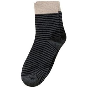 YIJIANUO Vrouwen Sokken Koreaanse Stijl Gemengde Kleur Vrouwelijke Gestreepte Sokken Ademend Warm Casual Meisjes Crew Sokken Korte Comfortabele, Grijs Zwart Gestreept, One size