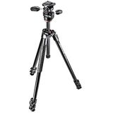 Manfrotto MK290XTA3-3W statief met tas, kop met 3 bewegingen, aluminium met 3 delen, zwart