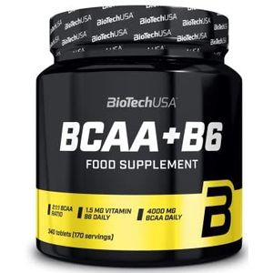 BioTechUSA BCAA+B6 tabletten | 1g BCAA per tablet | Energie- en herstelverhogend | Glutenvrij | 340 tabletten