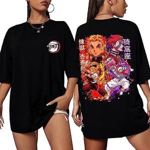 MDEM Harajuku Demon Slayer T-shirt Zomer Korte Mouw Oversized Tee Shirt Anime T-shirt Tops