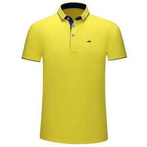 Dvbfufv Heren Zomer Korte Mouw Polo's Shirts Heren Casual Shirts Mannelijke Kleding Revers T- Shirt Tops, Geel, S