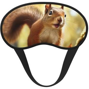 Slaapmasker voor zijslaper, zijden slaapmasker met elastische band, super zachte oogslaapschaduwhoes, grappige eekhoorn, verduistering, nachtblinddoek voor vrouwen en mannen, reizen