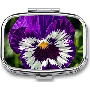 Viooltje Perfectie Pillendoos Pil Case Leuke Pil Organizer Pil Houder Geneeskunde Pil Organizer Pil Container Dagelijkse Pil Organizer Kleine Pillendoos Pil Case voor Portemonnee Pocket