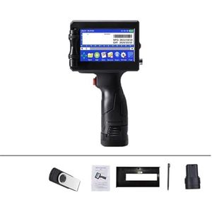 Mini Inkjet Printer 12,7/25,4 mm labelprinter, handheld inkjetprinter, QR-balk lotnummer logo patroon codering machine draagbaar instelbare afdrukhoogte(Without ink 25.4mm)