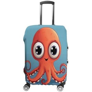 VTCTOASY Reisbagage Cover Elastische Koffer Cover Grote Ogen Rode Octopus Koffer Covers Koffer Protector Voor Reizen Wasbare Anti-Kras Koffer Covers Bagages Decoratief, Rode Octopus met grote ogen, XL