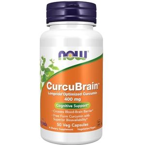 Now Foods, CurcuBrain, geoptimaliseerde curcumine, 400 mg, 50 vegetarische capsules