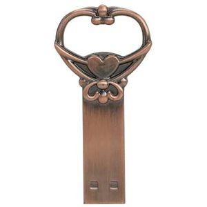 FeliSun Hart Vorm Pendrive Metalen USB Flash Drive USB Stick Brons Flash Disk 16 GB 32 GB 64 GB U Schijf met Sleutelhanger 32GB Hart