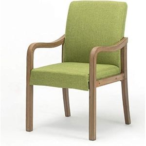 Eetkamerstoelen Eetkamerstoelen met armleuning voor woonkamer/stoffen zijstoelen met poten van massief hout Keuken/Mid-Century Dining Room Bedroom Leisure Accent Chair