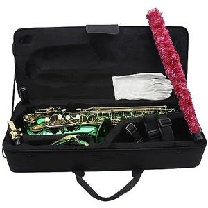 Groene Eb Alto Hand Gesneden Saxofoon Muziekinstrument Met Stoffen Doos Saxofoon Beginners Kit