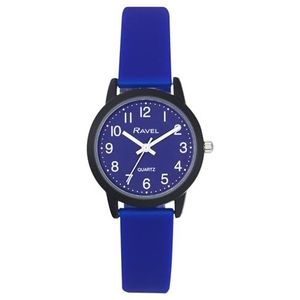 Ravel - Zomer in zwart siliconen horloge (30mm geval) - Analoge Quartz - R1813, Oxford Blauw, 30mm watch case