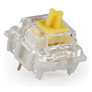 Gateron G Pro 2.0 Switch, 3pin RGB SMD Lineaire Voorgesmeerde G Pro Geel/Wit/Rood/Zilver MX Stem Voor Aangepast Mechanisch Gamingtoetsenbord (Color : Yellow V2, Size : 110PCS)